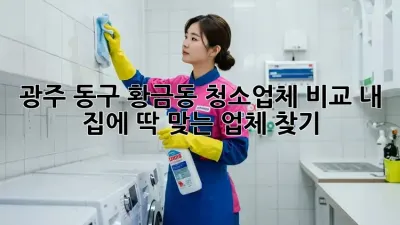 광주 동구 황금동 청소업체 비교: 내 집에 딱 맞는 업체 찾기